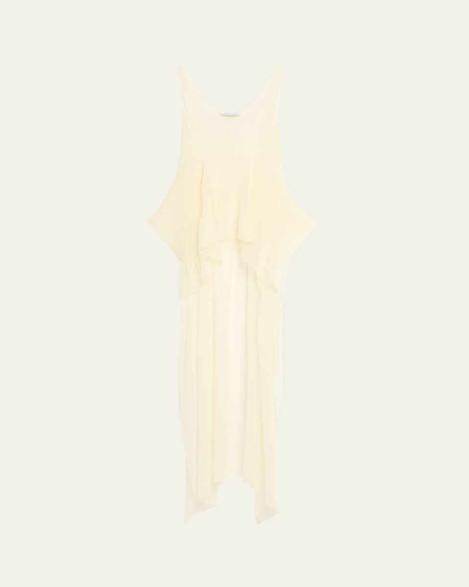 Sheer Pintuck Peplum Tank Top